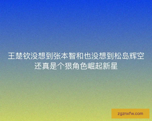 王楚钦没想到张本智和也没想到松岛辉空还真是个狠角色崛起新星