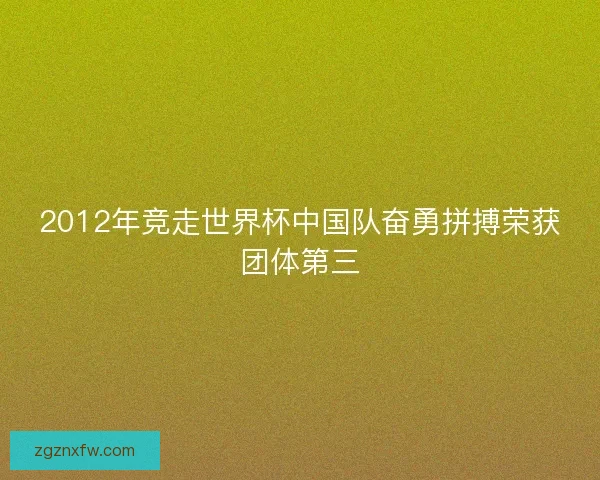2012年竞走世界杯中国队奋勇拼搏荣获团体第三